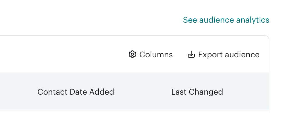 export audience knop mailchimp