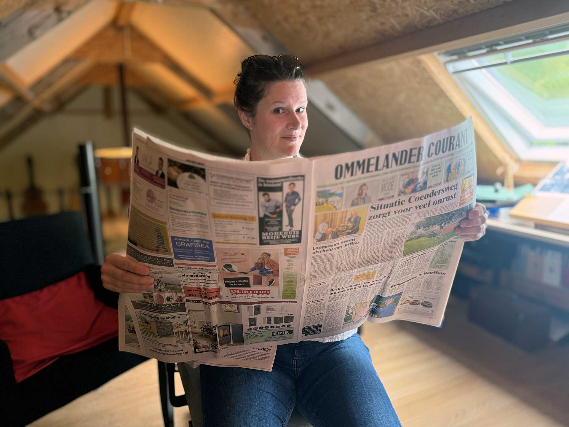 Vita leest een lokale krant