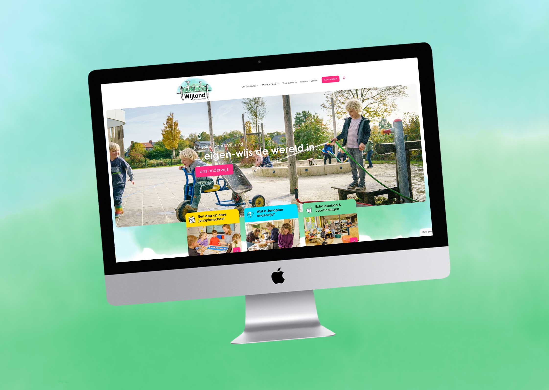 Wijland website presentatie op scherm
